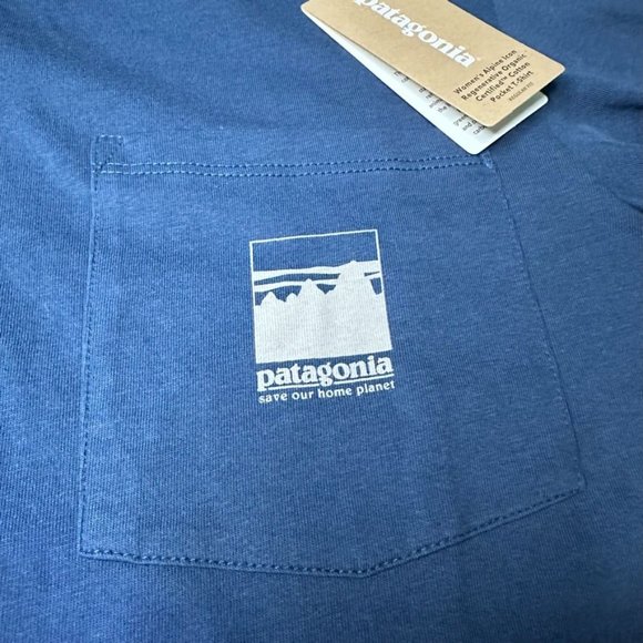 Patagonia Women's Alpine Icon Regenerative Organic Cotton Pocket Tee NWT Size XS - Picture 7 of 13